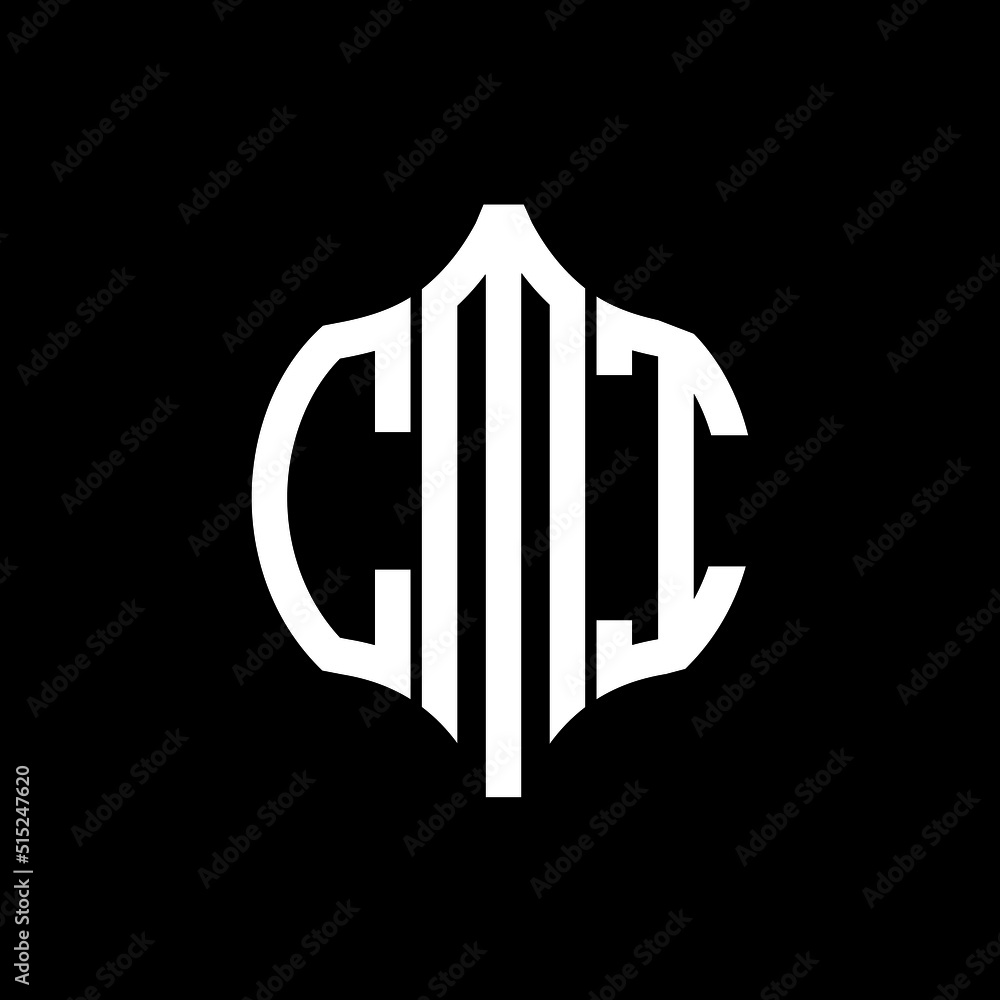 CMI letter logo. CMI best black ground vector image. CMI Monogram logo