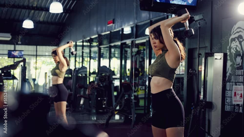 Sport beautiful girl lifting dumbbell in the gym. Sport beautiful girl lifting dumbbell in the gym.