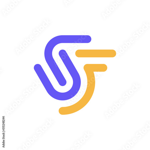 Creative letter SF monogram logo design
