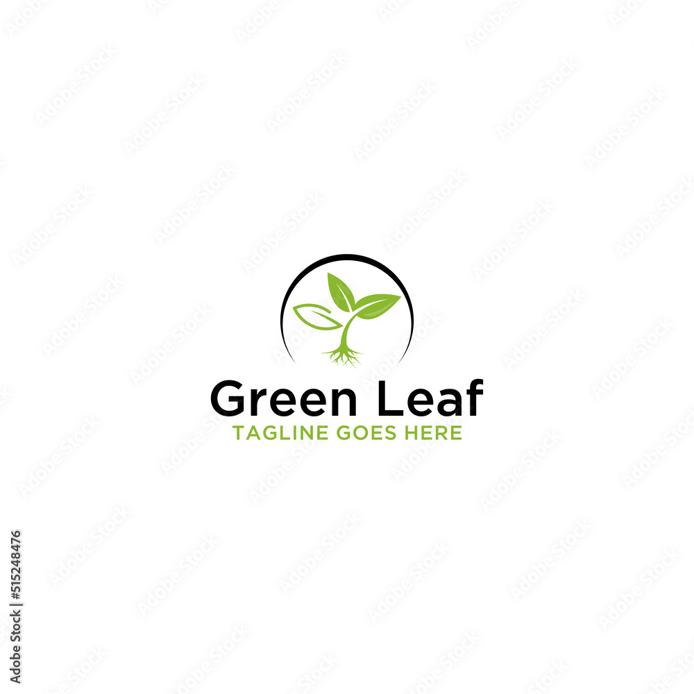 G Initial in Leaf Logo Sign Design