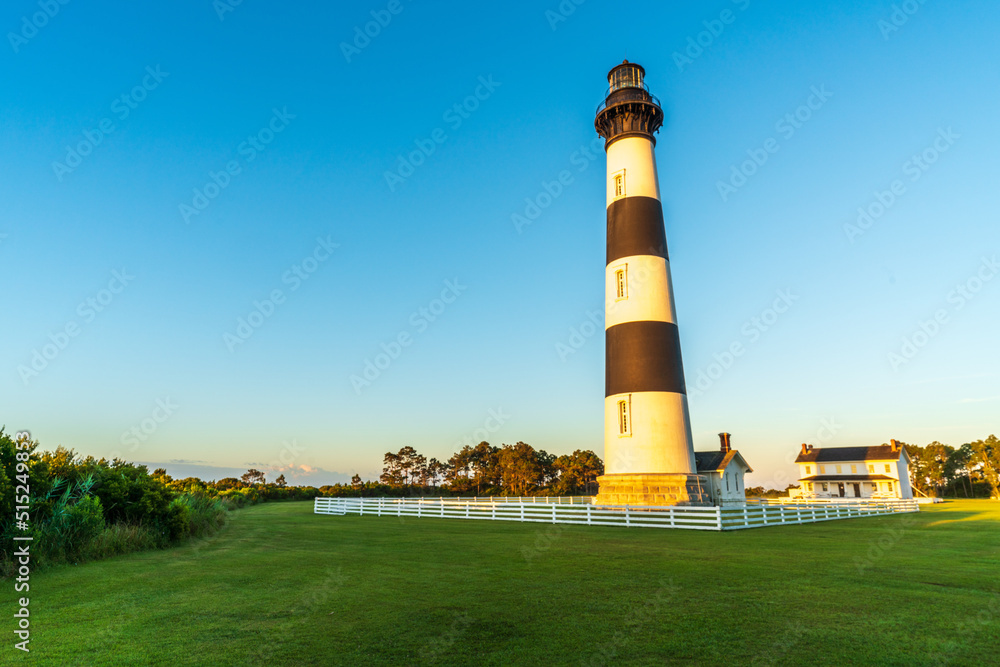 Bodie Island Lighthouse Summer Landscape, at Cape Hatteras National Seashore, North Carolina, USA.