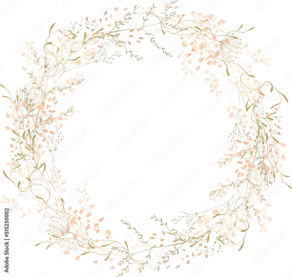 modern wildflower floral composition lose foliage countryside meadow flower romantic wreath modern wedding