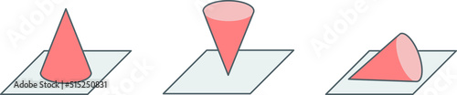 Representation of stable, unstable and indifferent equilibrium. Isolated vector illustration.