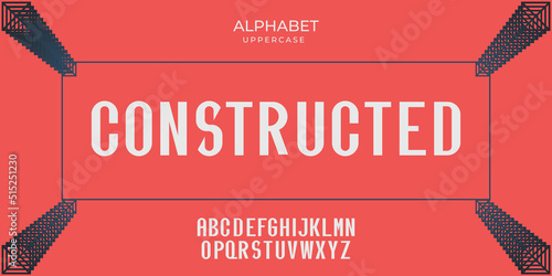 Sharp condensed vector alphabet, contemporary modern style