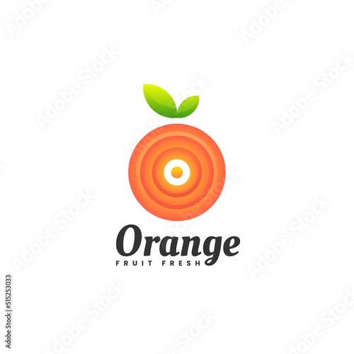 Vector Logo Illustration Orange Gradient Colorful Style