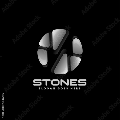 Vector Logo Illustration Stones Gradient Colorful Style