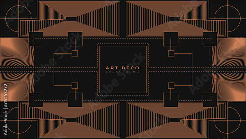 Art deco frame. Vintage linear border. Design a template for invitations, leaflets and greeting cards. The style of the 1920s - 1930s. Vector illustration
