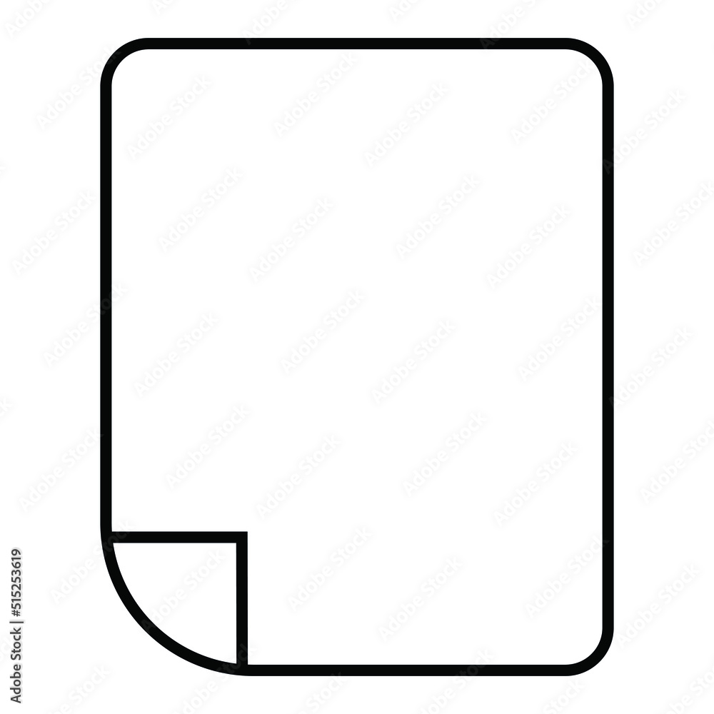 Document icon outline and linear vector Document icon outline and linear vector