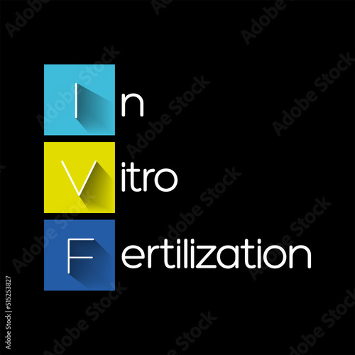 IVF In Vitro Fertilization - process of fertilization where an egg is combined with sperm in vitro, acronym text concept background