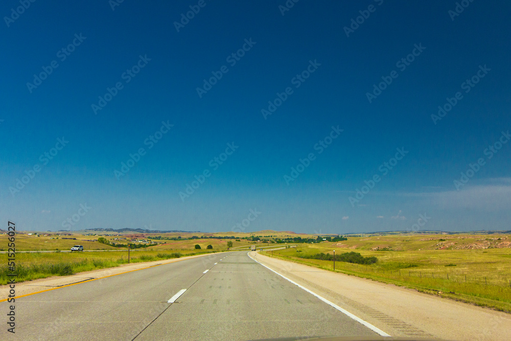 Northeast Wyoming seen from Interstate 90 during a summer day