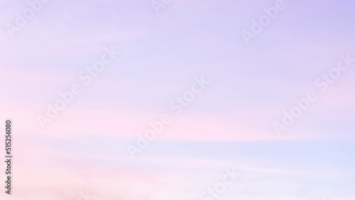 Beautiful image of natural pastel colorful of blue sky and violet clouds in the morning in spring season.