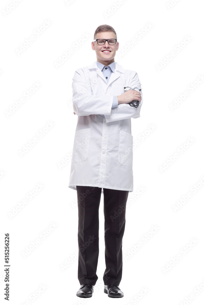 stethoscope in the hands of a young doctor. stethoscope in the hands of a young doctor.