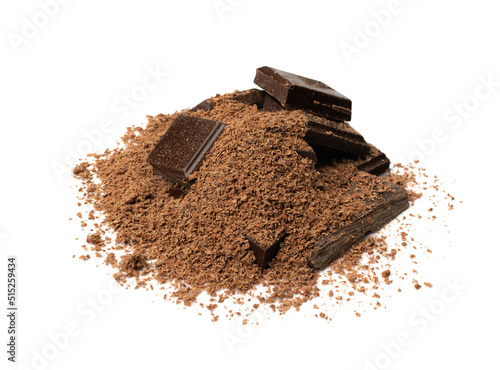 Grated Chocolate Isolated