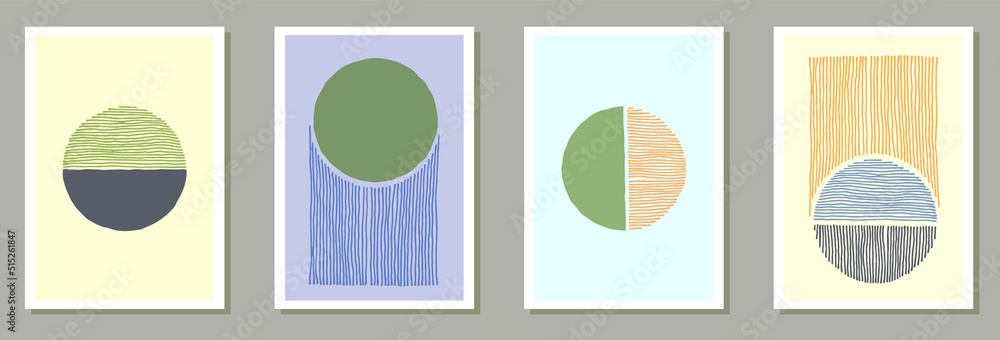 Fototapeta premium Painted elegant postcards vector collection.