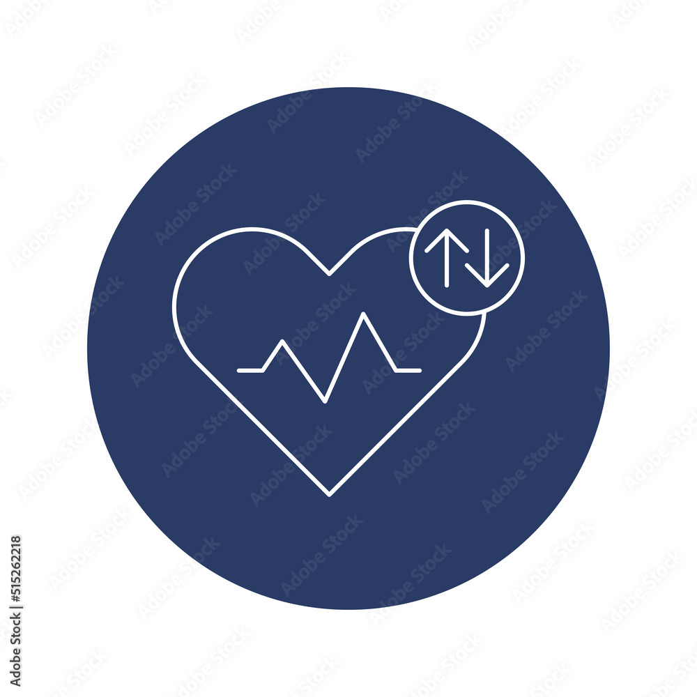 Illness person heart beat icon