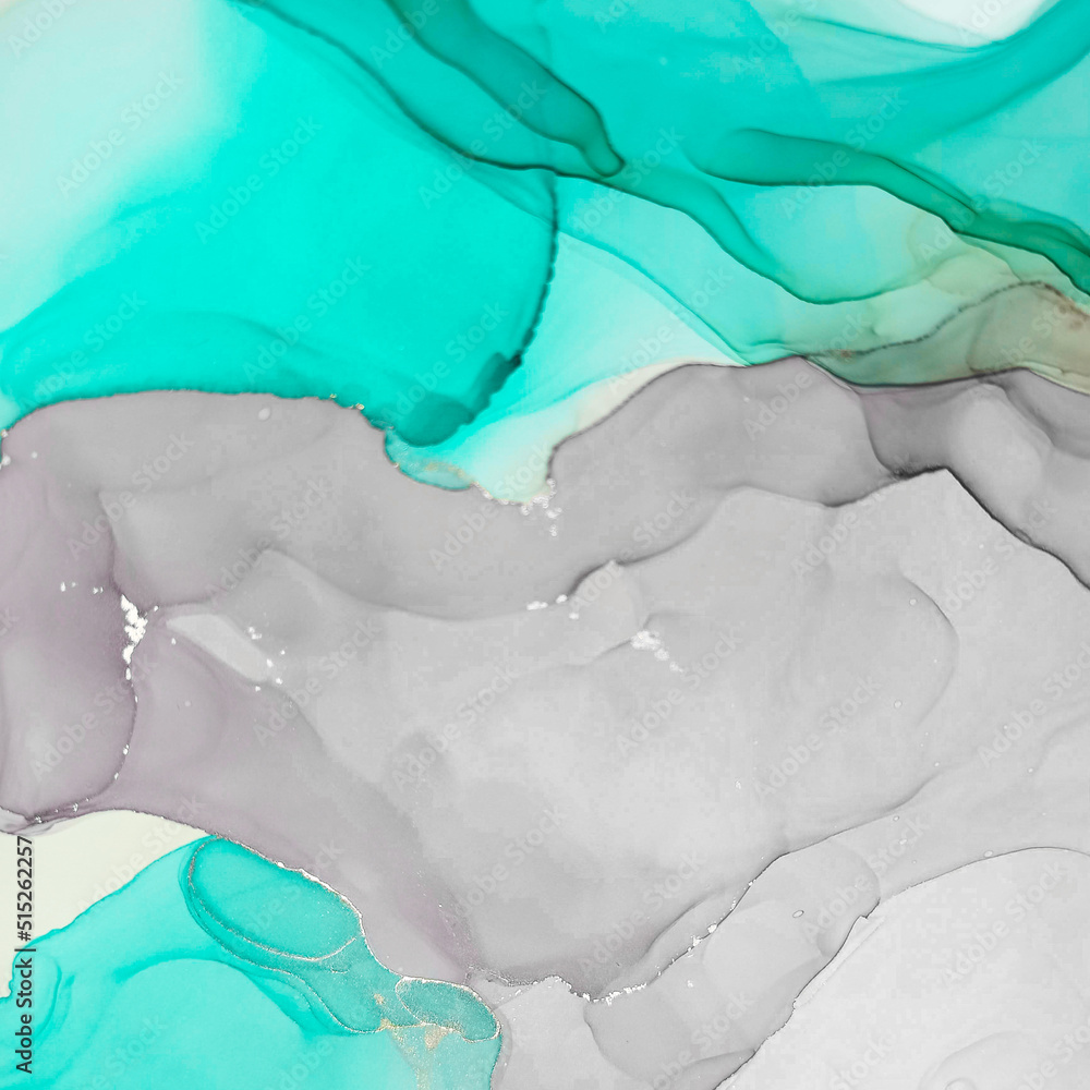 Naklejka premium Alcohol Ink Painting. Oil Liquid Abstract Wall.