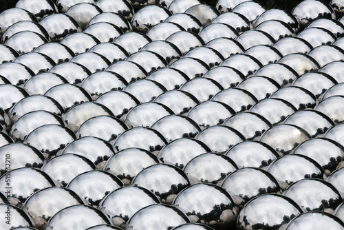 Silver balls reflection background