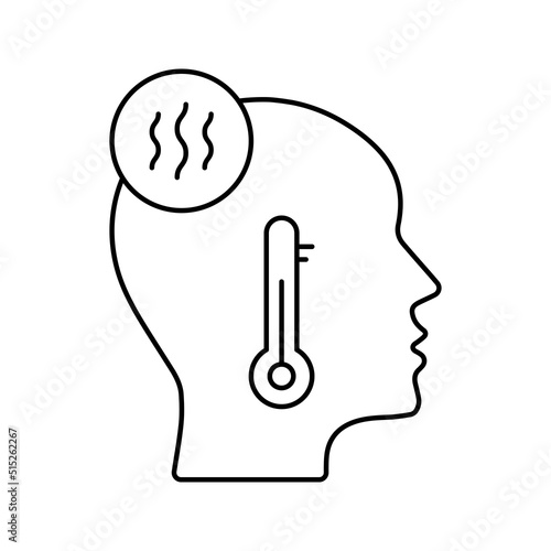 cold illness fever and headache icon