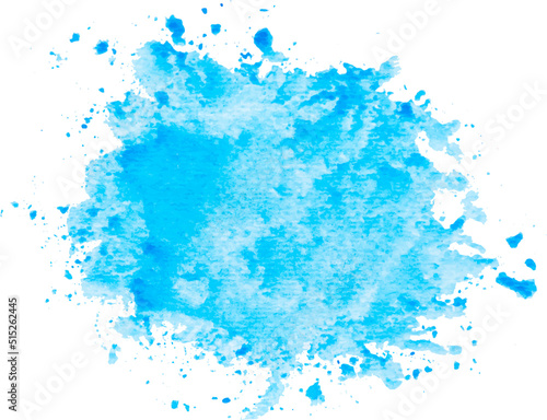Blue color vector hand drawn watercolor liquid stain. Abstract aqua smudges scribble drop element illustration wallpaper