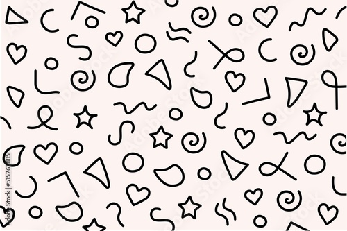 Geometric seamless pattern in doodle style. Simple, hand drawn, abstract template design for printing on textiles, paper.
Vector illustration
