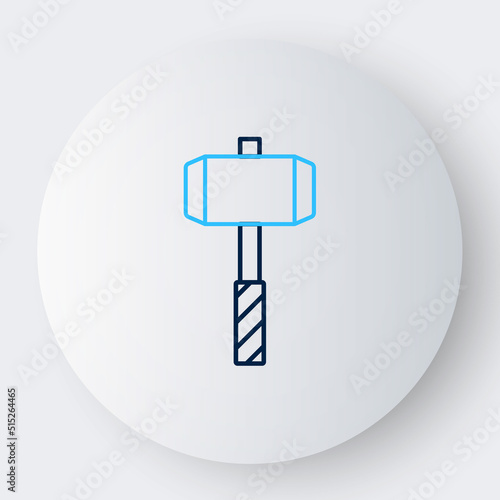 Line Medieval battle hammer icon isolated on white background. Colorful outline concept. Vector
