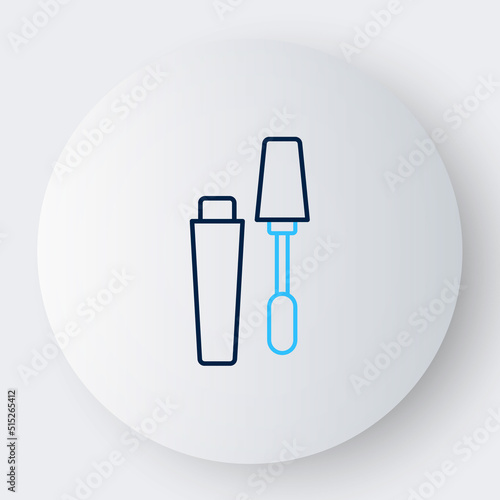 Line Mascara brush icon isolated on white background. Colorful outline concept. Vector