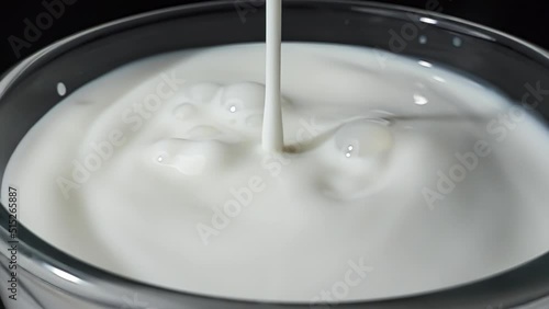 Wallpaper Mural Milk pouring into glass in slow motion. Torontodigital.ca