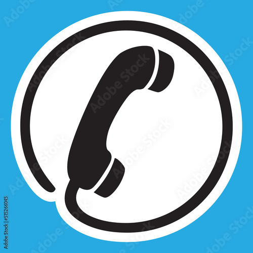 Icono teléfono dentro de un círculo con contorno blanco 