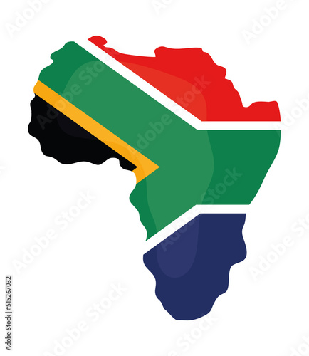map with south africa flag