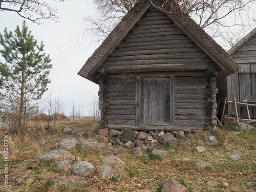 a traditional log hut  Lahemaa National Park  Estonia