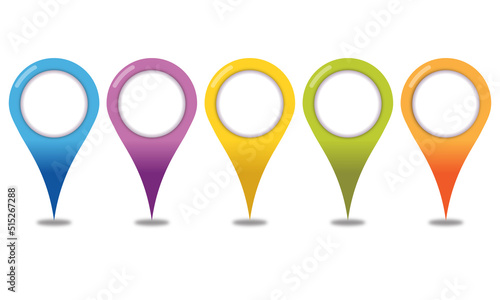 Icono de marcador de mapa de colores sin números