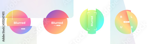 Circle banner with gradient isolated on white background. Vector set. Cut displaced. Vivid gradients for banners, brochures, covers. Abstract shapes. Colorful bright template. Dynamic soft color. photo