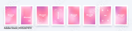 Gradient background set. Soft color. Bright colorful colors. Simple modern screen design. Purple, pink and red colors. Vibrant style template. Vector illustration. © Ihor