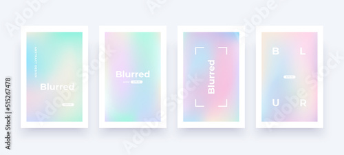 Gradient background set. Soft color. Delicate modern colors. Simple screen design. Sunset and sunrise sky colors. Blue, purple, pink, yellow. Vibrant style template. Vector illustration eps10.