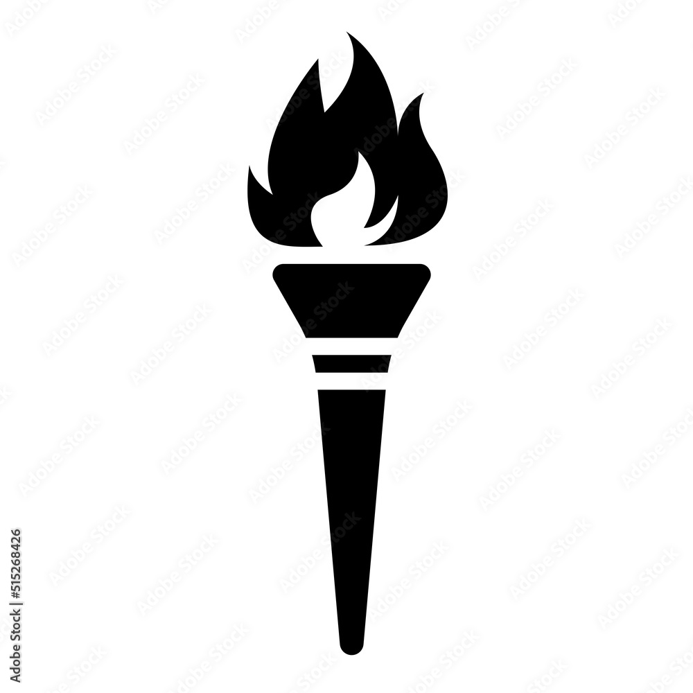 Torch icon isolated on white background Torch icon isolated on white background