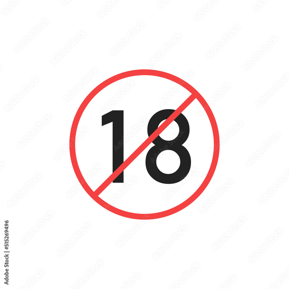 No 18 years old icon. Stop symbol. High quality in colour vector illustration. No 18 years old icon. Stop symbol. High quality in colour vector illustration.