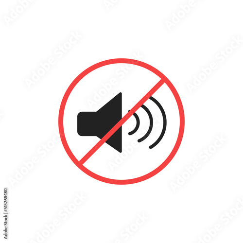 No loud noises icon. Volume off symbol. High quality in colour vector illustration..