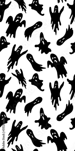 Halloween seamless pattern for background  textile and wrapping paper. Vector illustration.