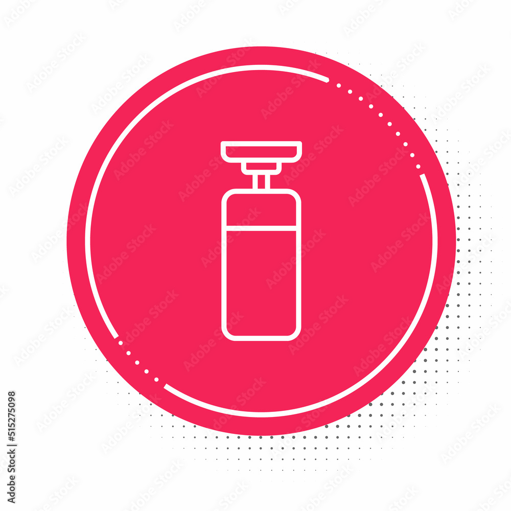 White line Punching bag icon isolated on white background. Red circle button. Vector White line Punching bag icon isolated on white background. Red circle button. Vector