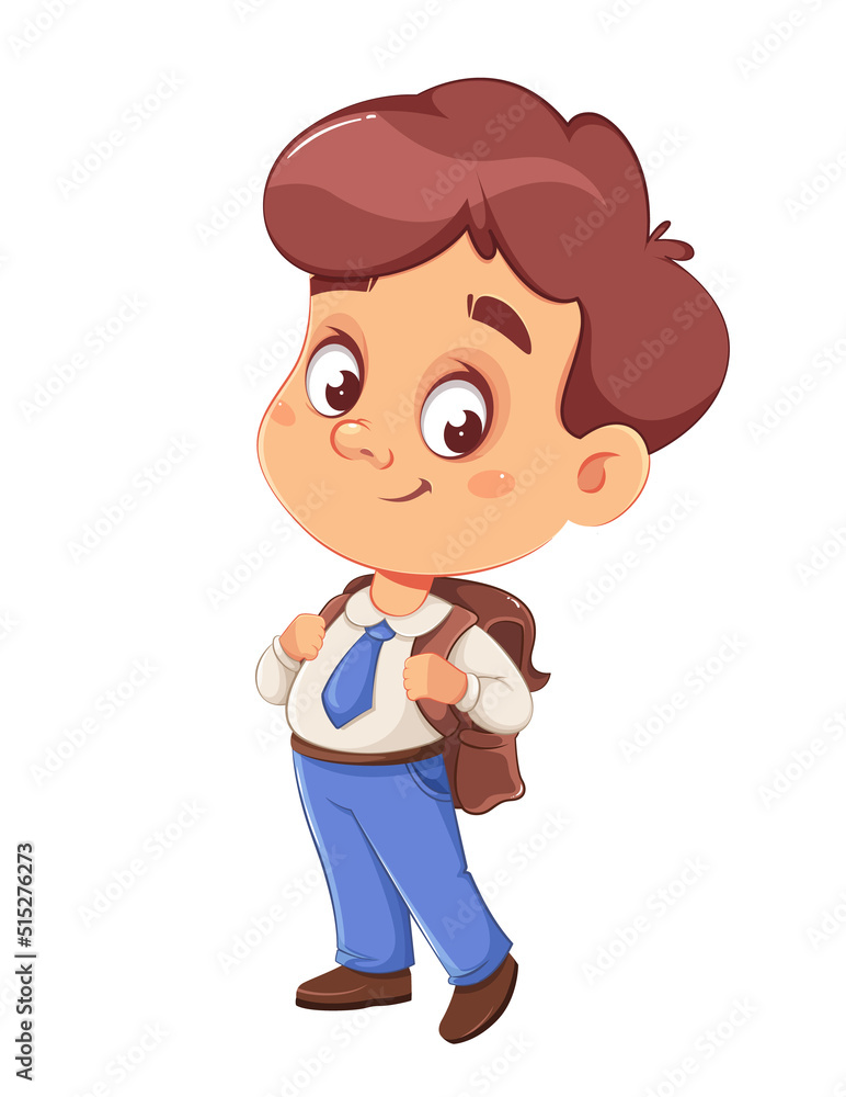 Cute schoolboy with backpack Cute schoolboy with backpack