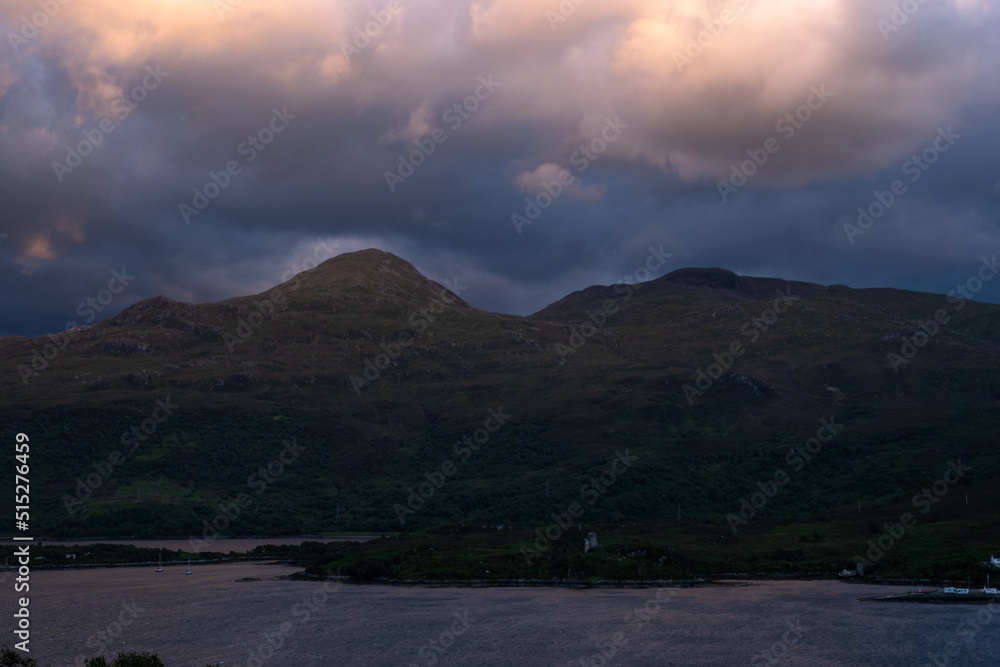 Sgurr na Coinnich and Beinn na Caillich at Sunset Sgurr na Coinnich and Beinn na Caillich at Sunset