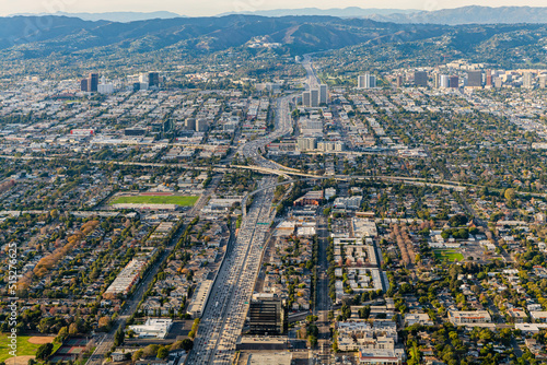 I-405 and I-10 Interchange Freeway Aerial, Los Angeles, California