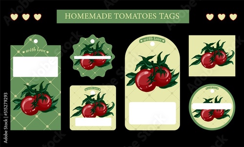 labels for pickled tomatoes.Cute tags for jars with homemade preserves. Homemade pickles. Farm products. Ecological food. Tomatoes