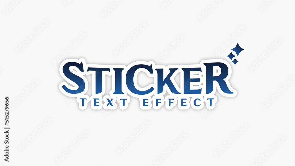 blue sticker editable text effect