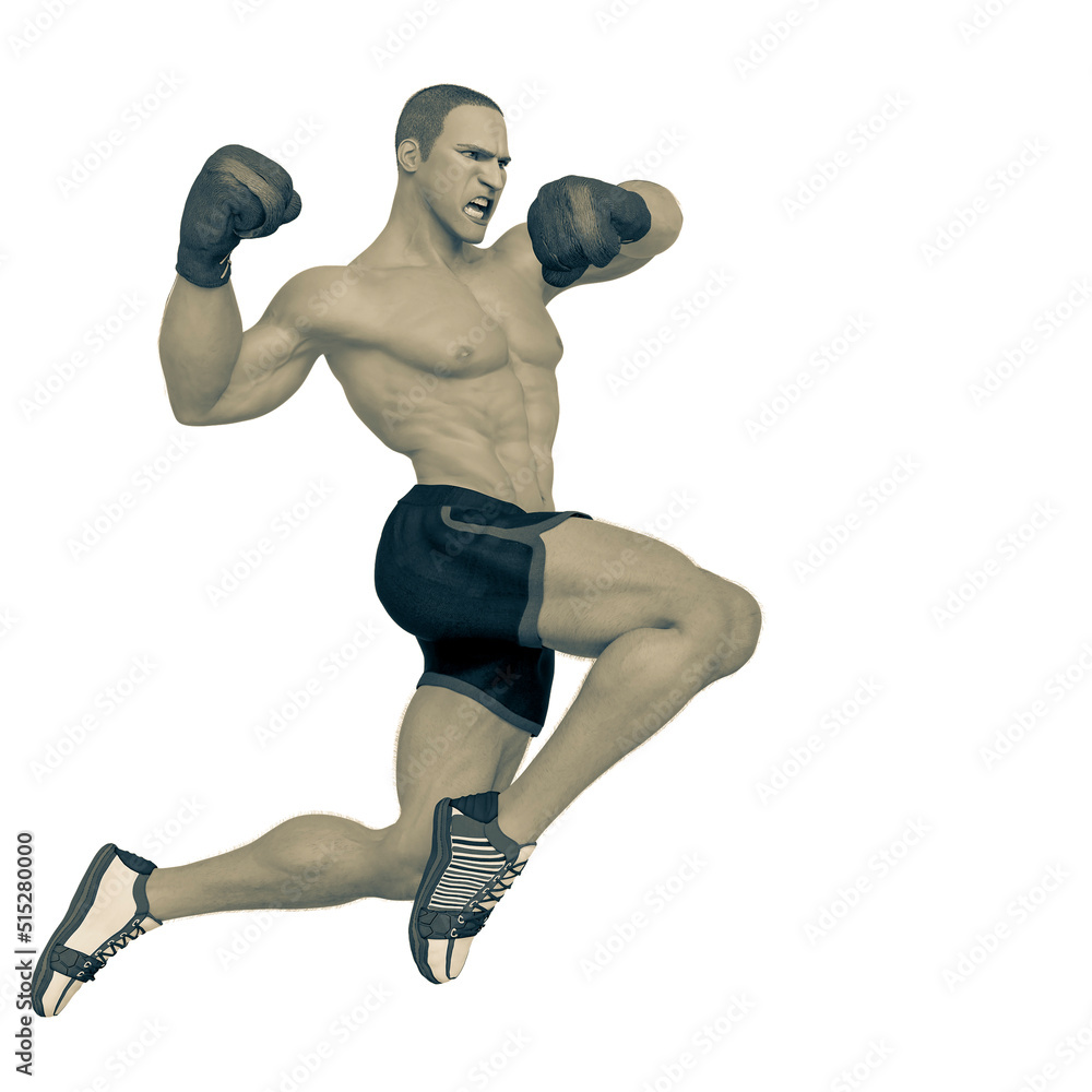 boxer cartoon super punch in a white background boxer cartoon super punch in a white background