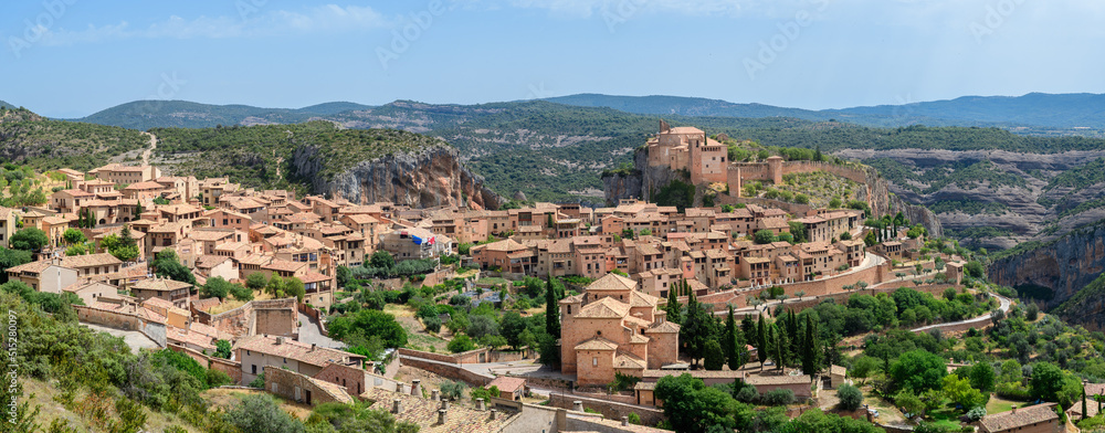 panoramic view of alquezar medieval town, Spain