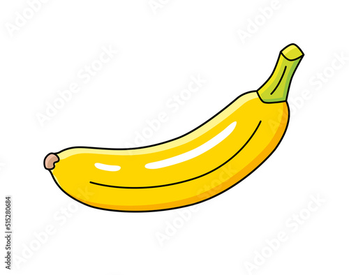 Yellow banana fruit isolated cartoon vector