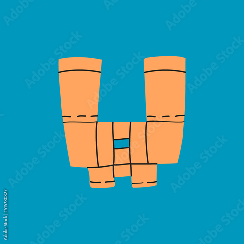 Vintage binoculars icon. Search and spying concept. Hiking binoculars illustration