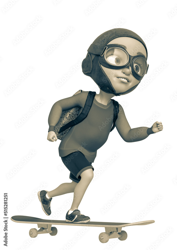 little boy cartoon going fast on skate little boy cartoon going fast on skate