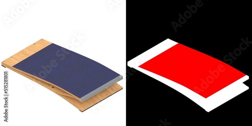 Bilde på lerret 3D rendering illustration of a gymnastics springboard